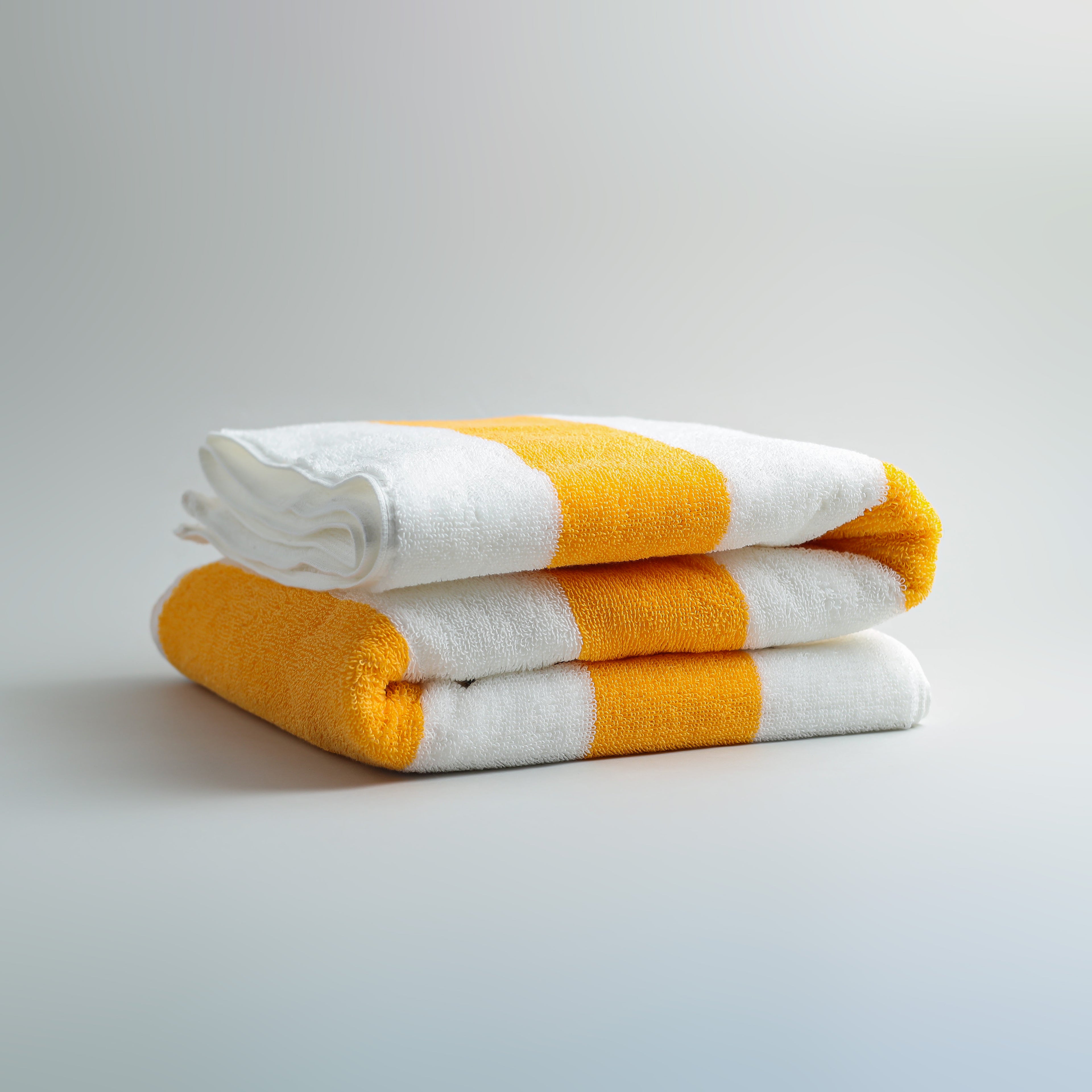 White Towel with Yellow Bold Lines