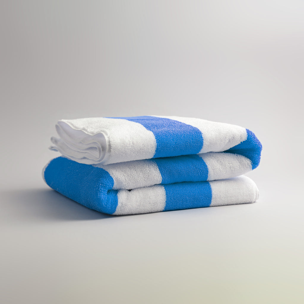 White Towel with Blue Bold Lines