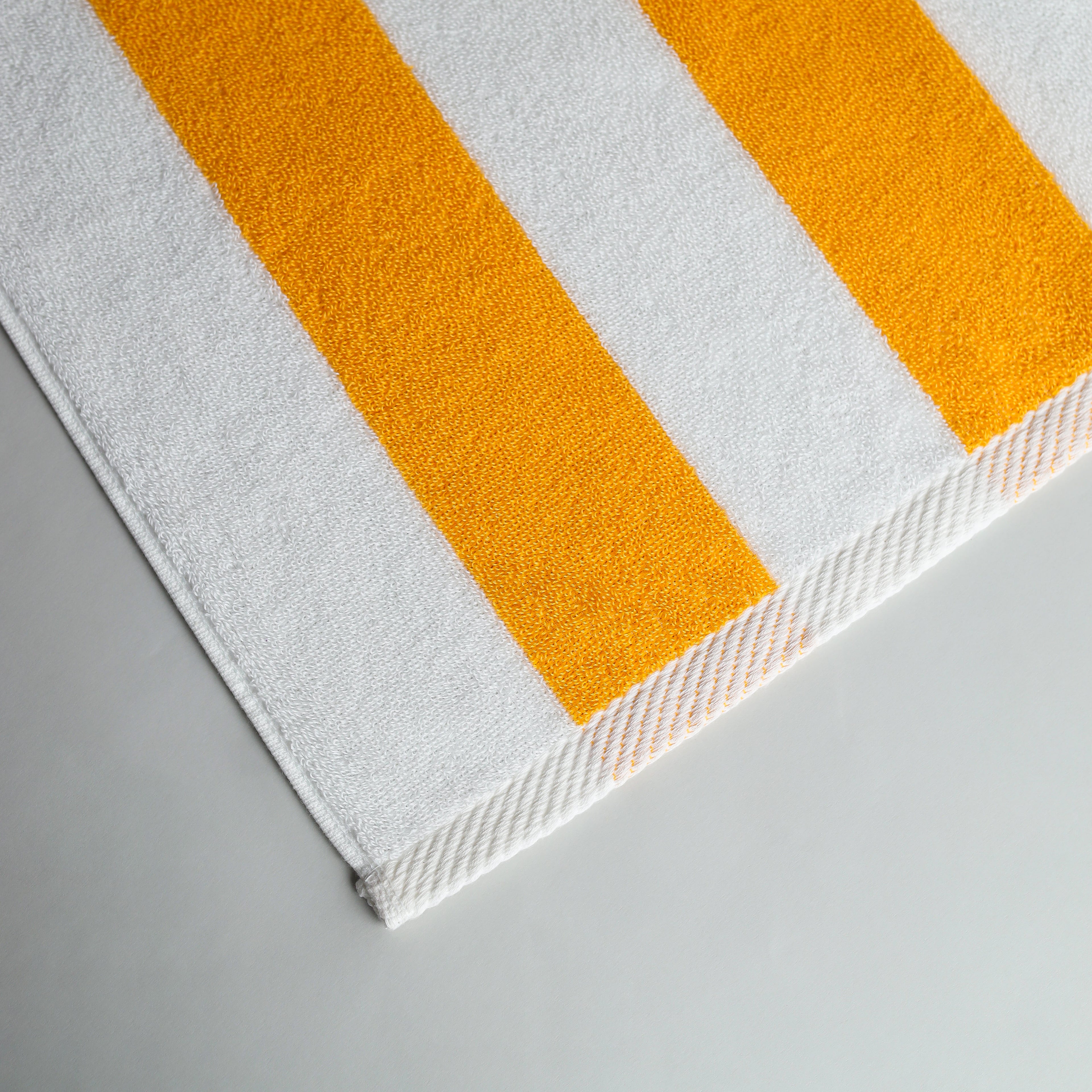 White Towel with Yellow Bold Lines