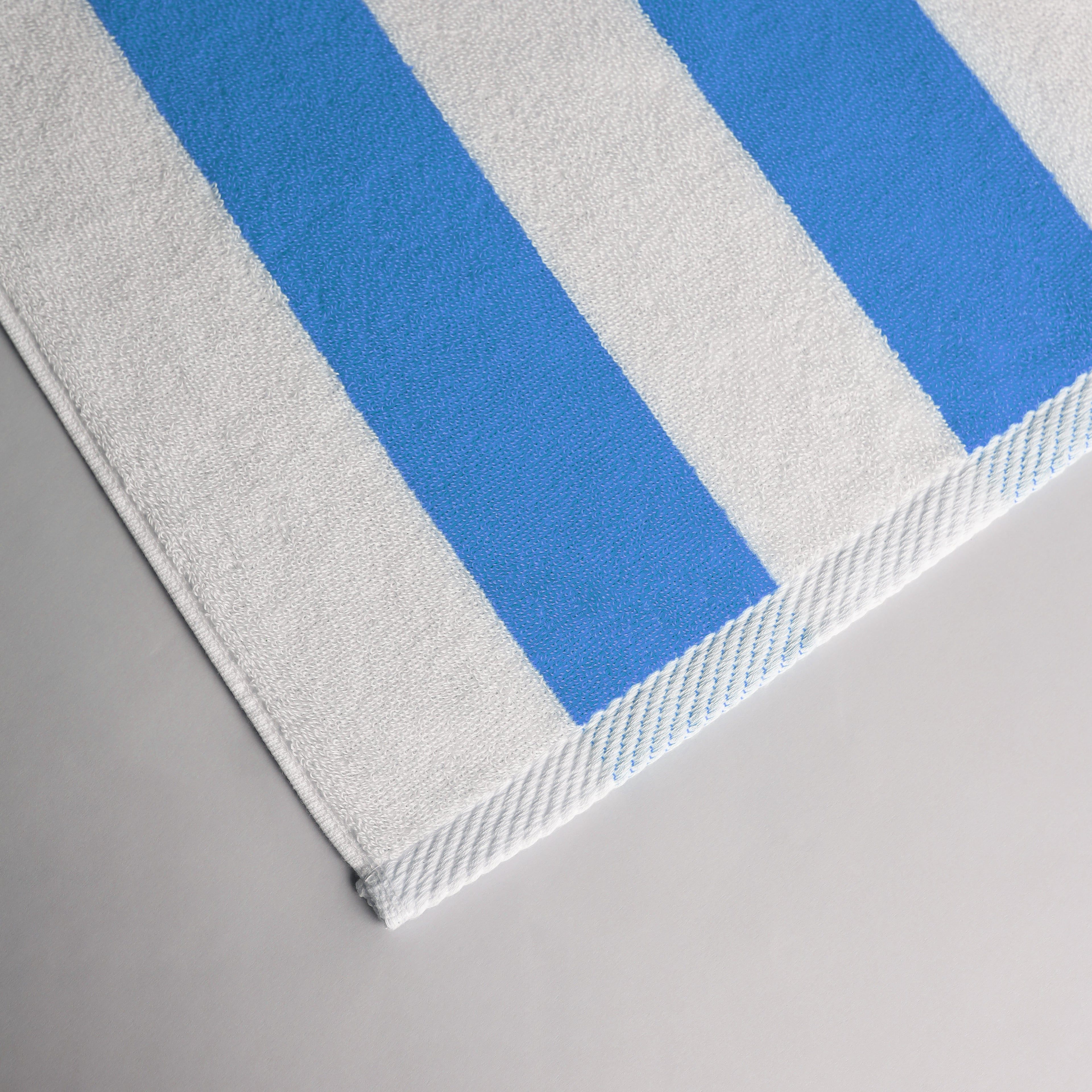 White Towel with Blue Bold Lines