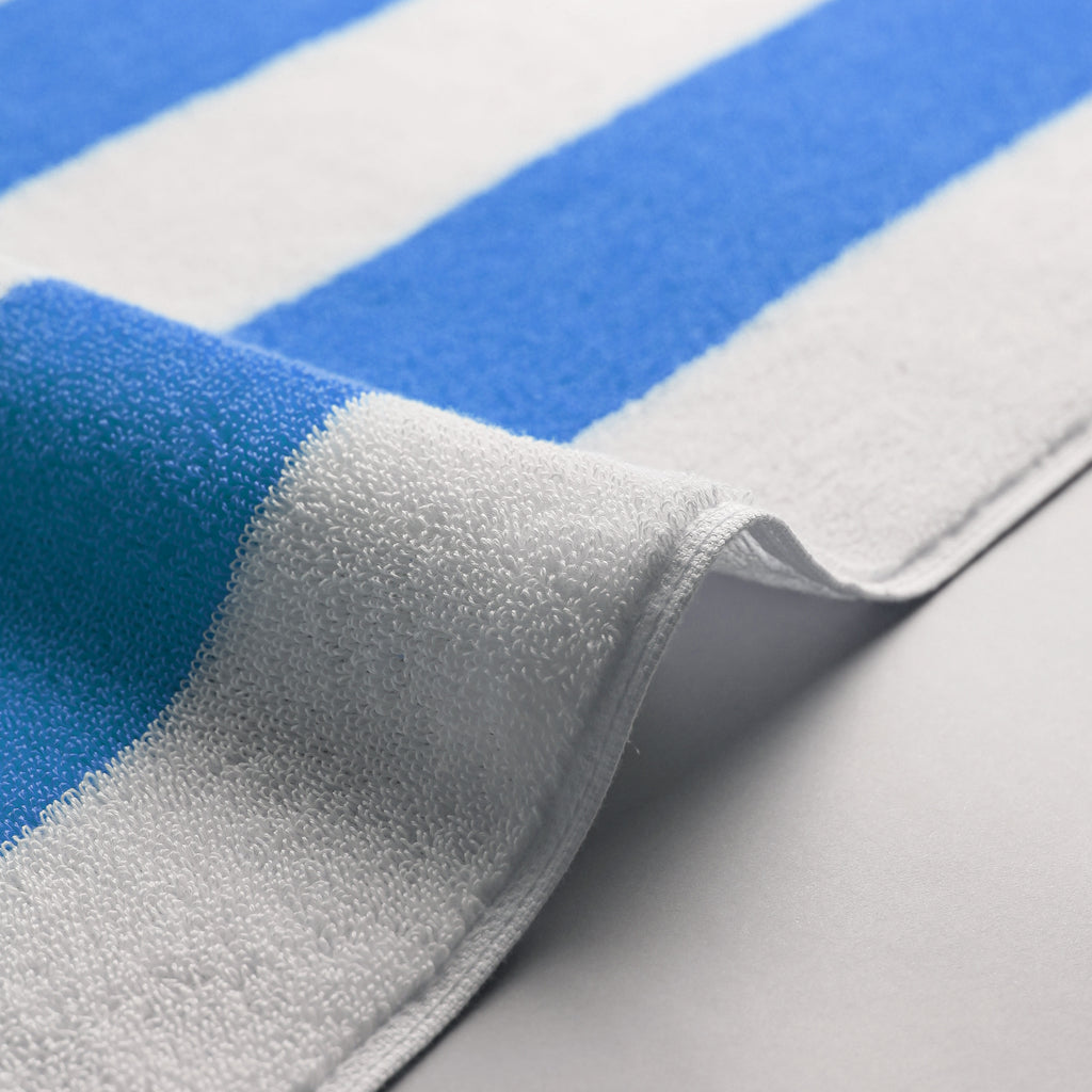White Towel with Blue Bold Lines