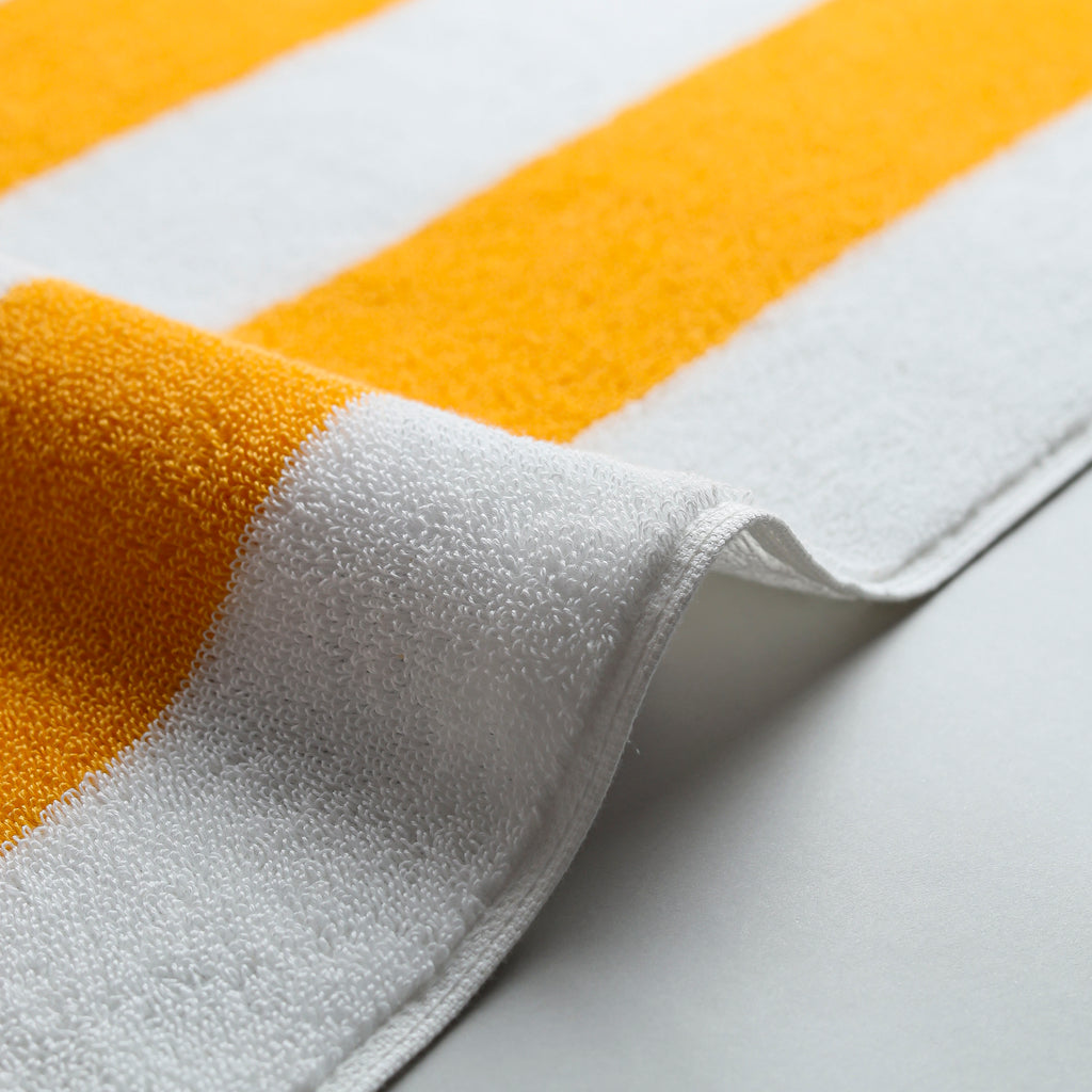 White Towel with Yellow Bold Lines