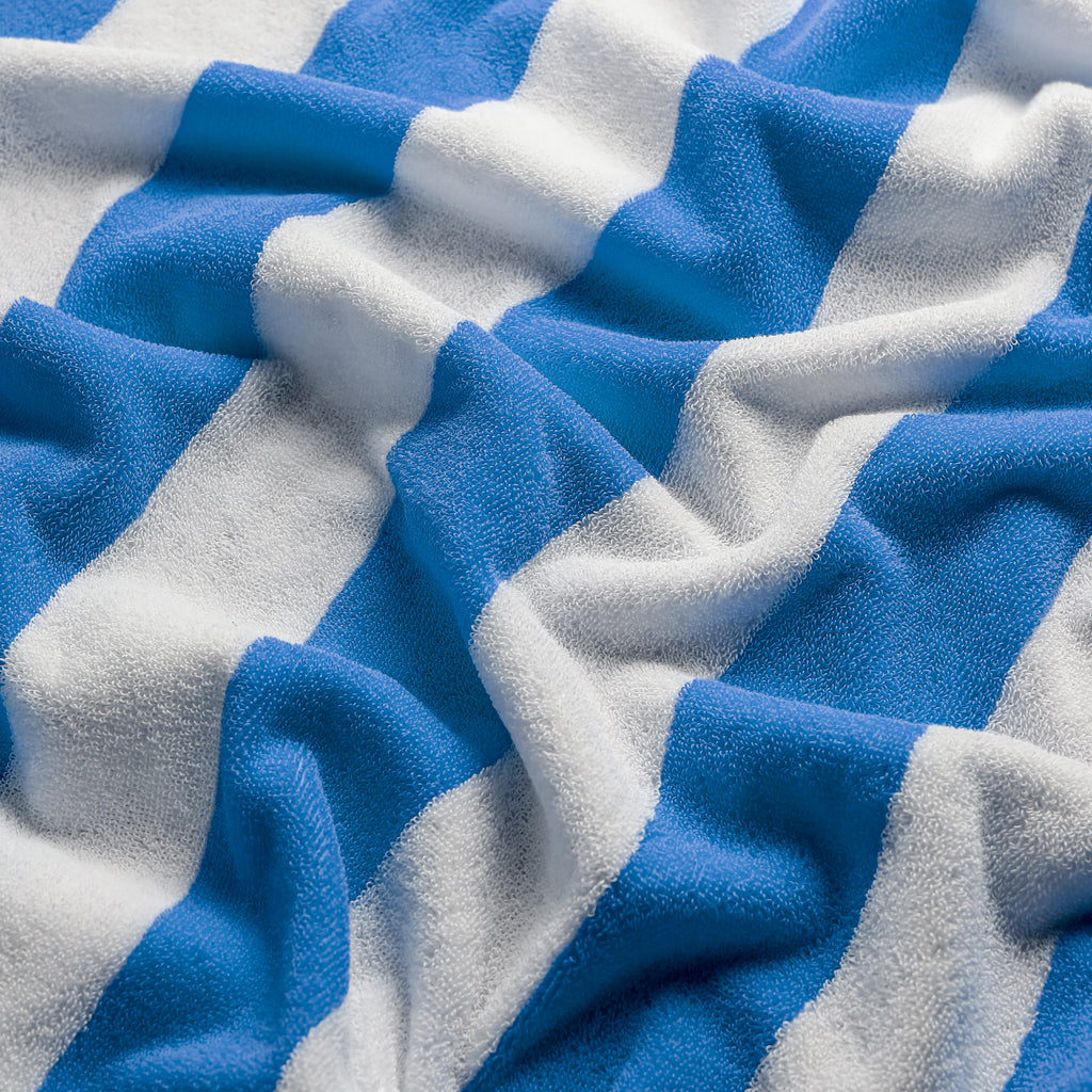 White Towel with Blue Bold Lines