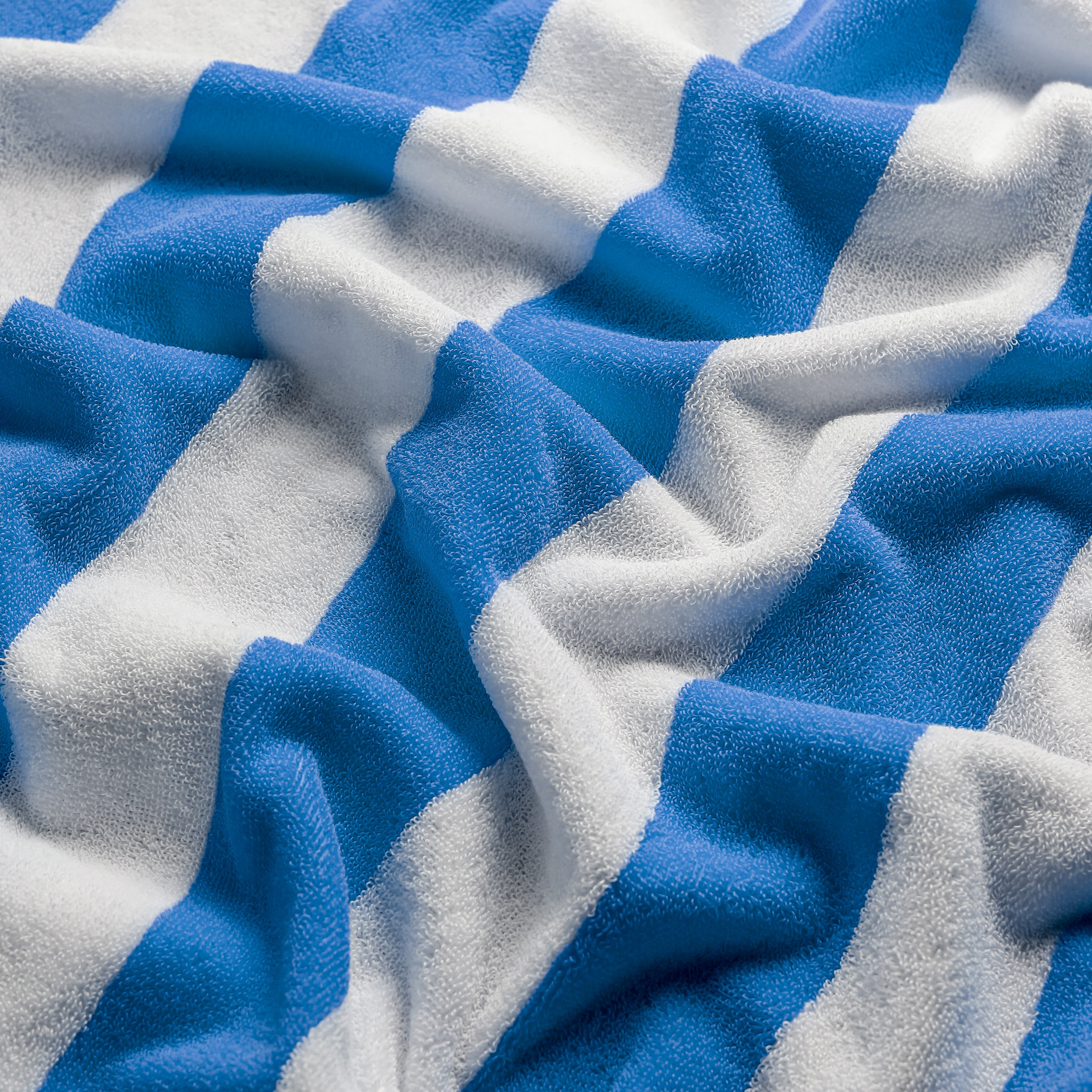 White Towel with Blue Bold Lines