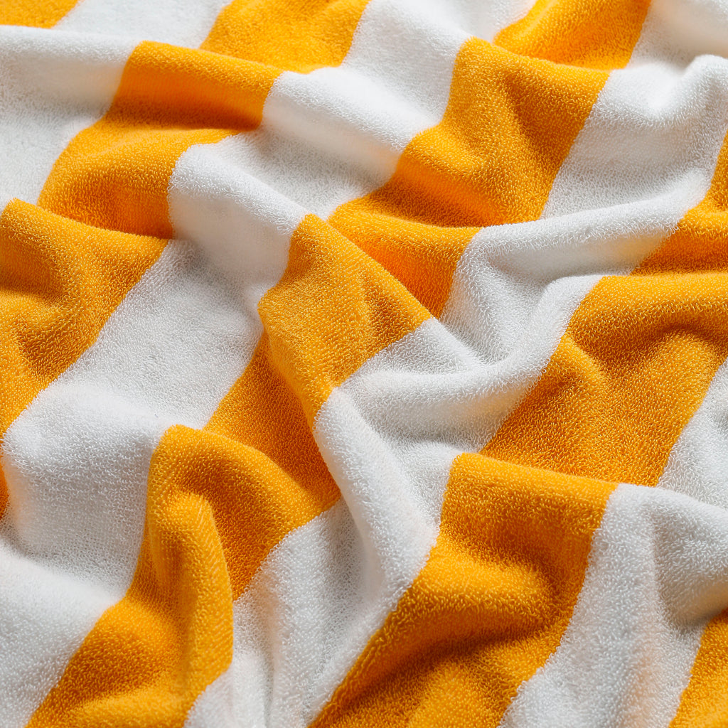 White Towel with Yellow Bold Lines