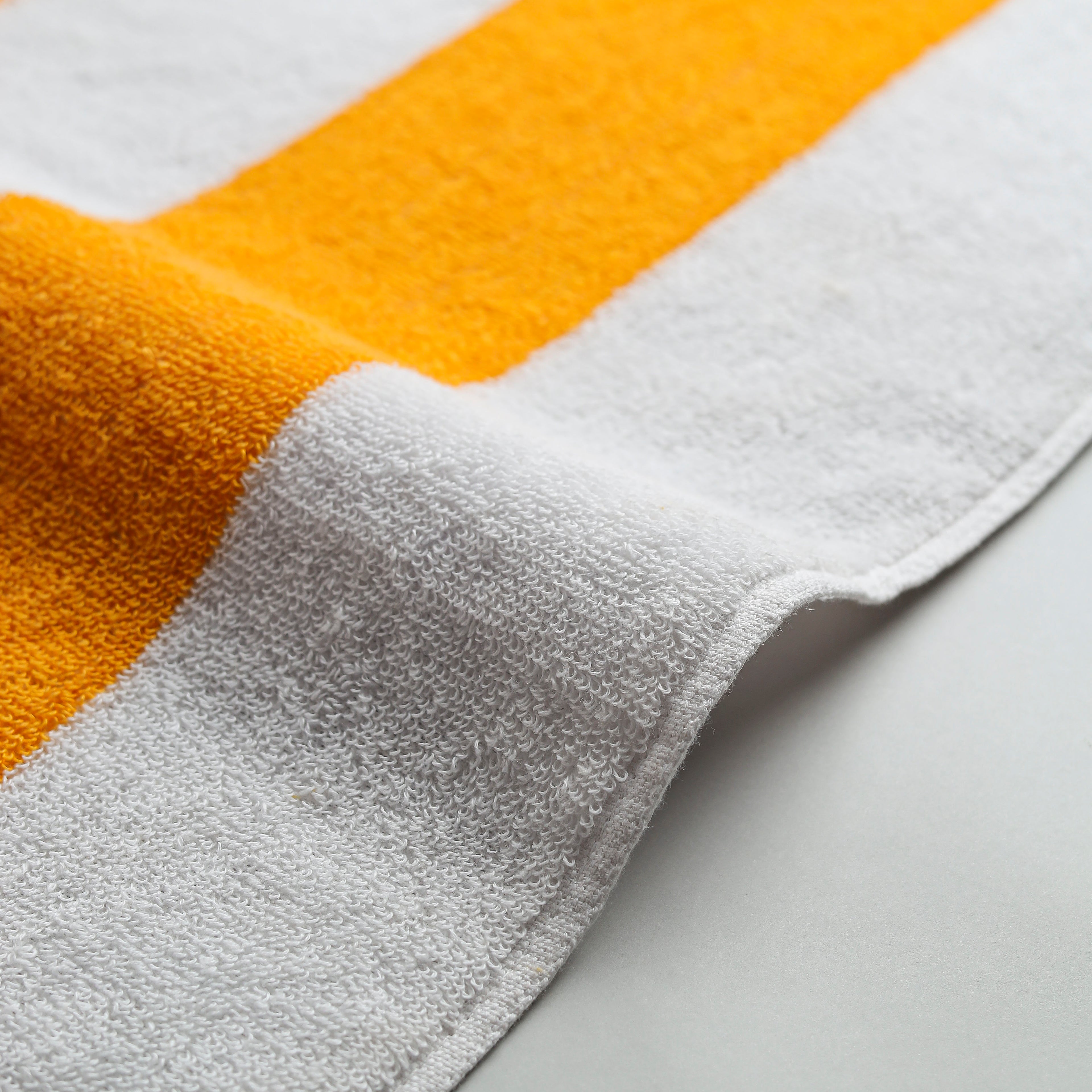 White Summer Towel with Yellow Bold Lines