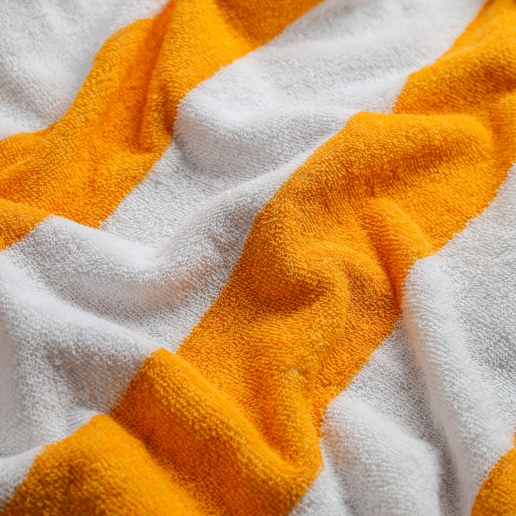 White Summer Towel with Yellow Bold Lines
