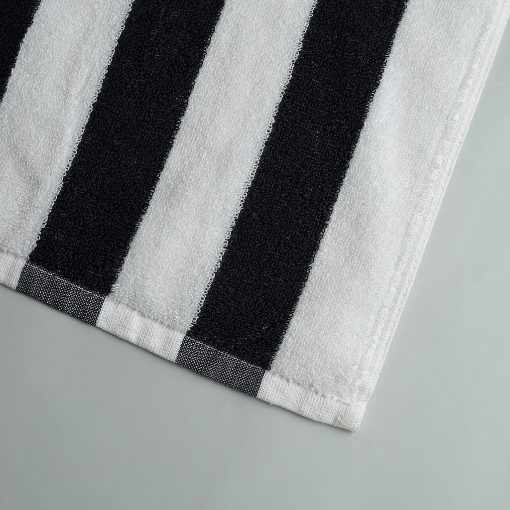 White Summer Towel with Black Bold Lines