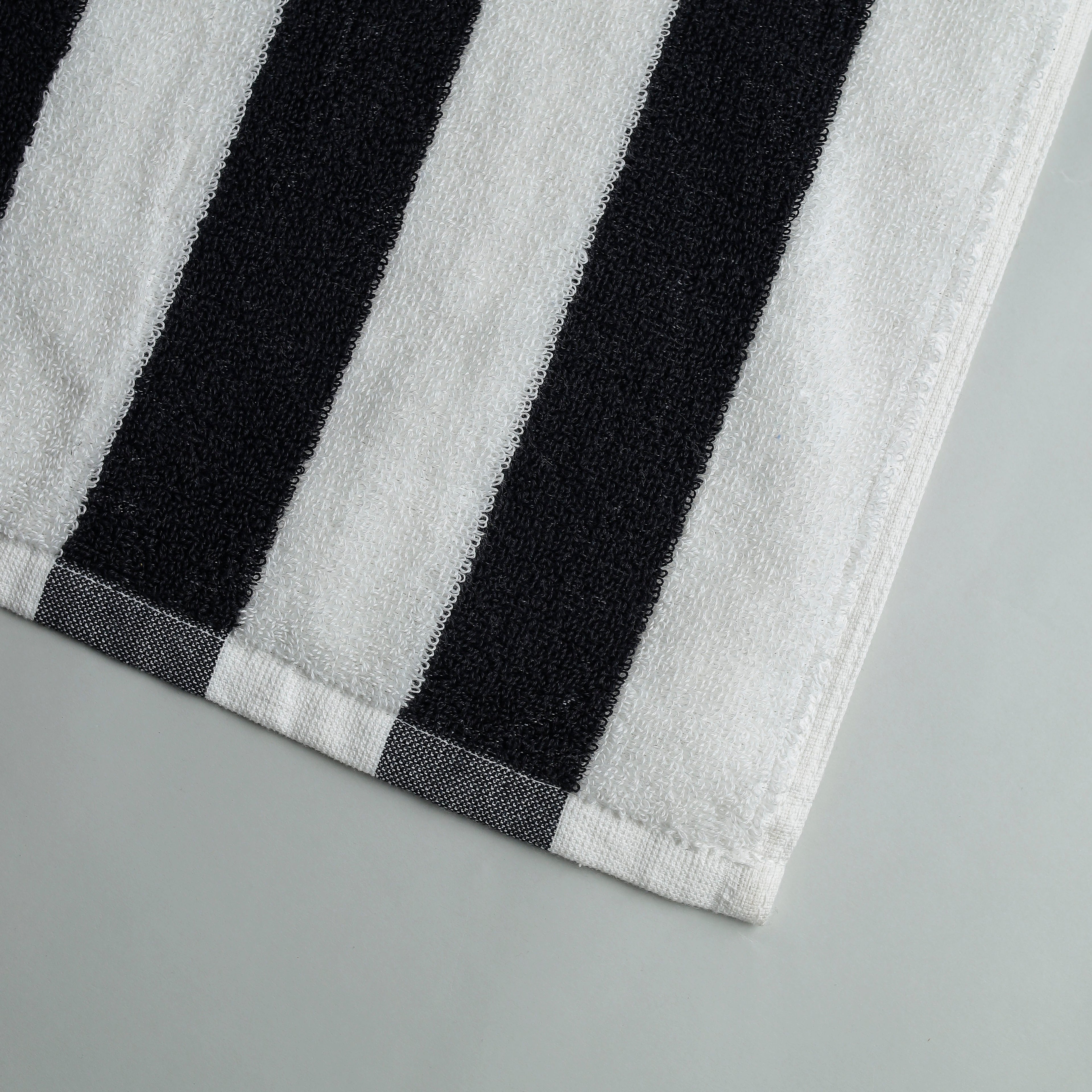 White Summer Towel with Black Bold Lines