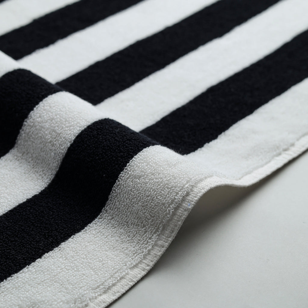 White Summer Towel with Black Bold Lines