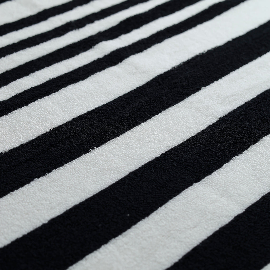 White Summer Towel with Black Bold Lines