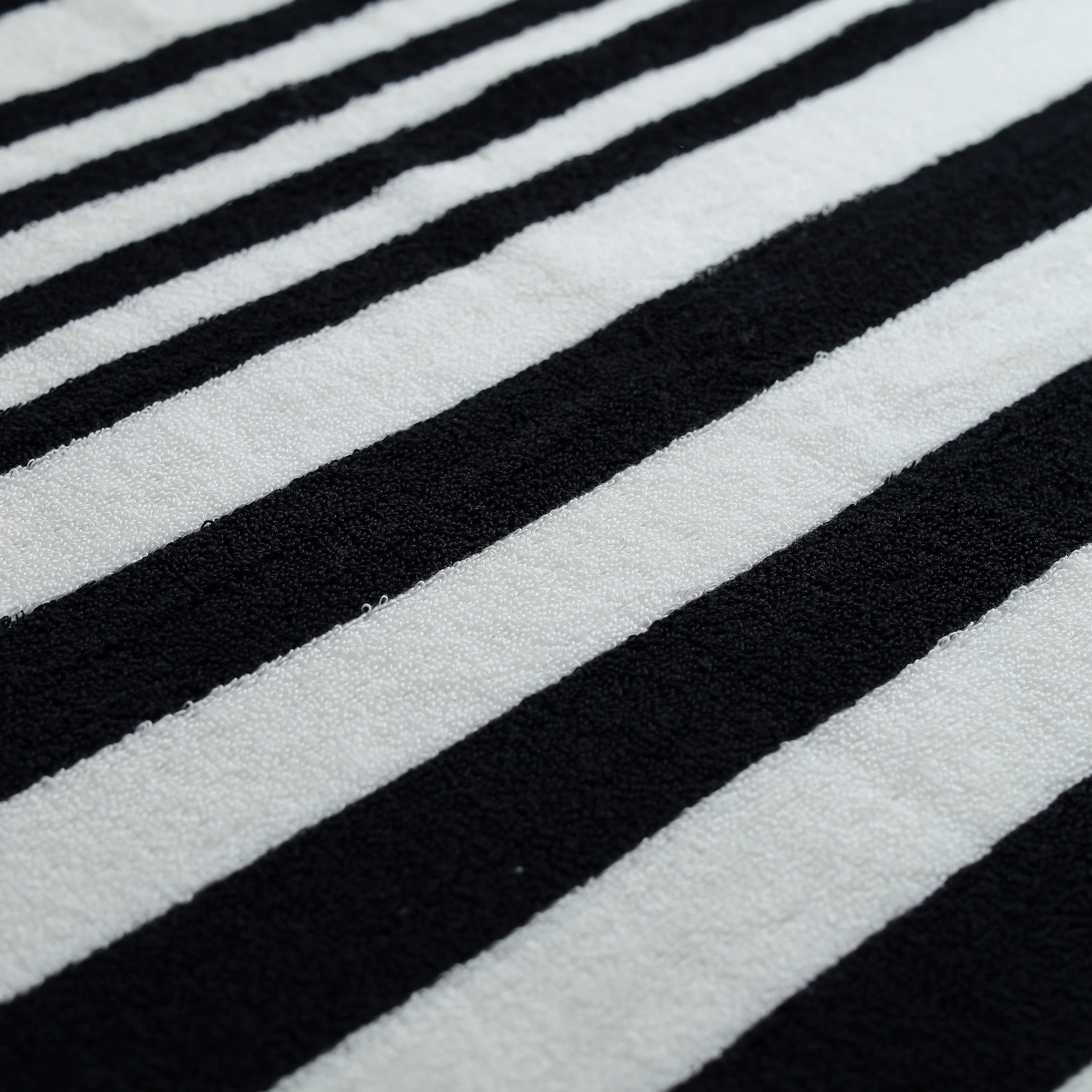 White Summer Towel with Black Bold Lines