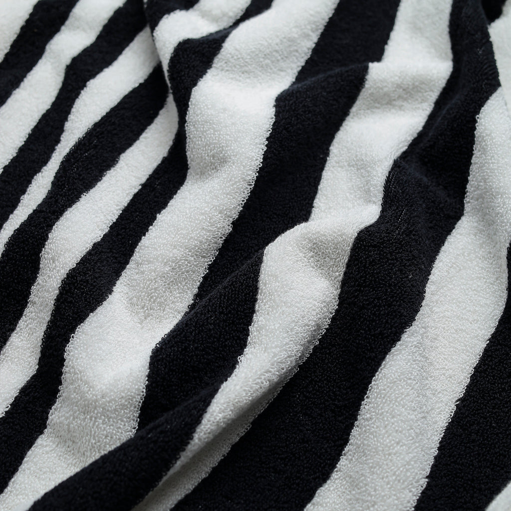 White Summer Towel with Black Bold Lines