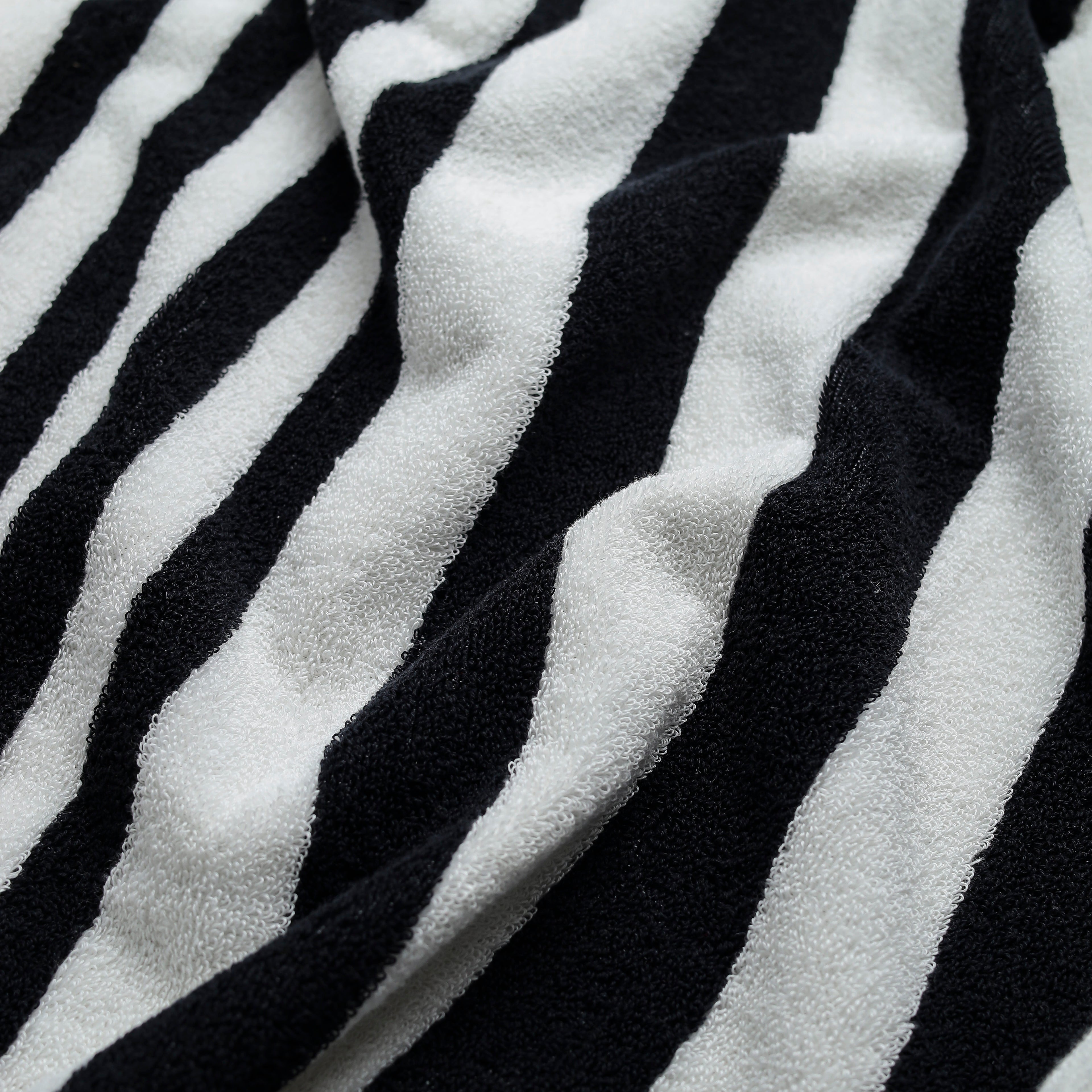White Summer Towel with Black Bold Lines