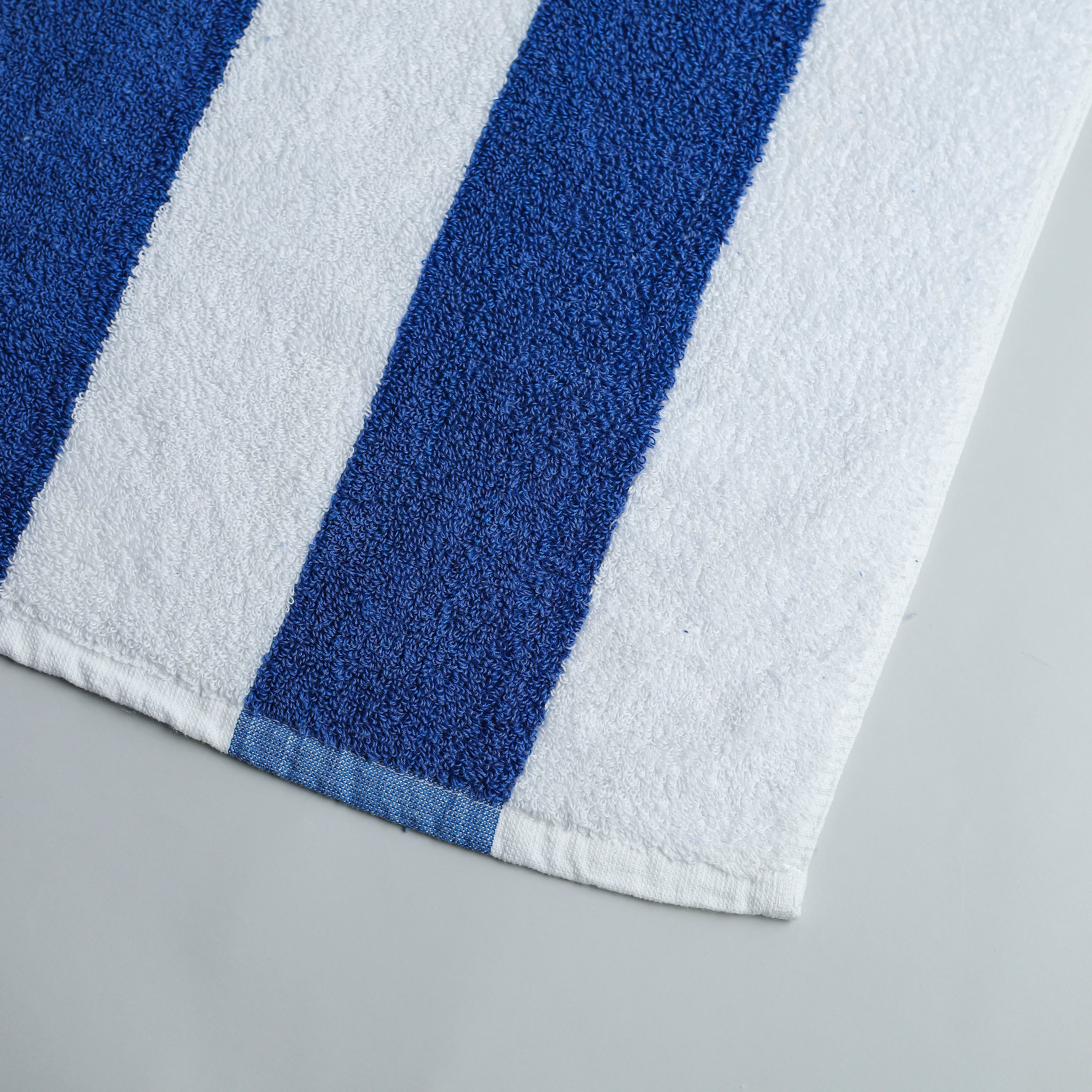 White Summer Towel with Blue Bold Lines