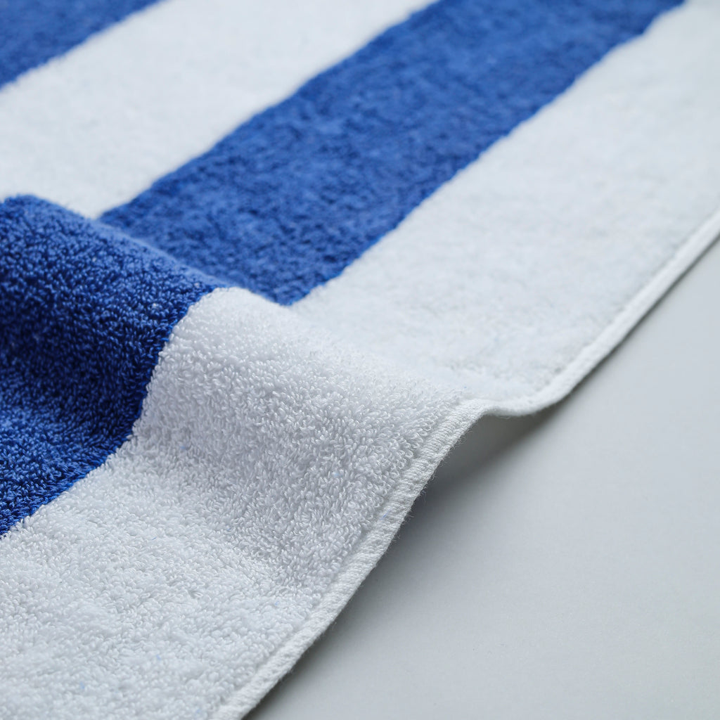 White Summer Towel with Blue Bold Lines