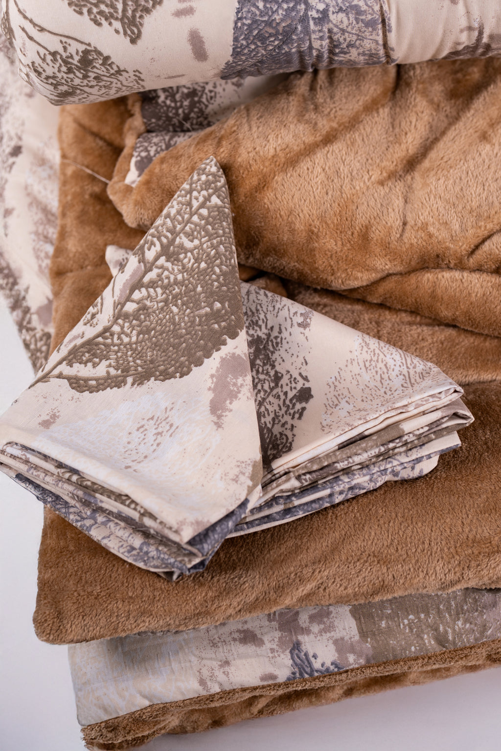 Printed Beige Bed Duvet