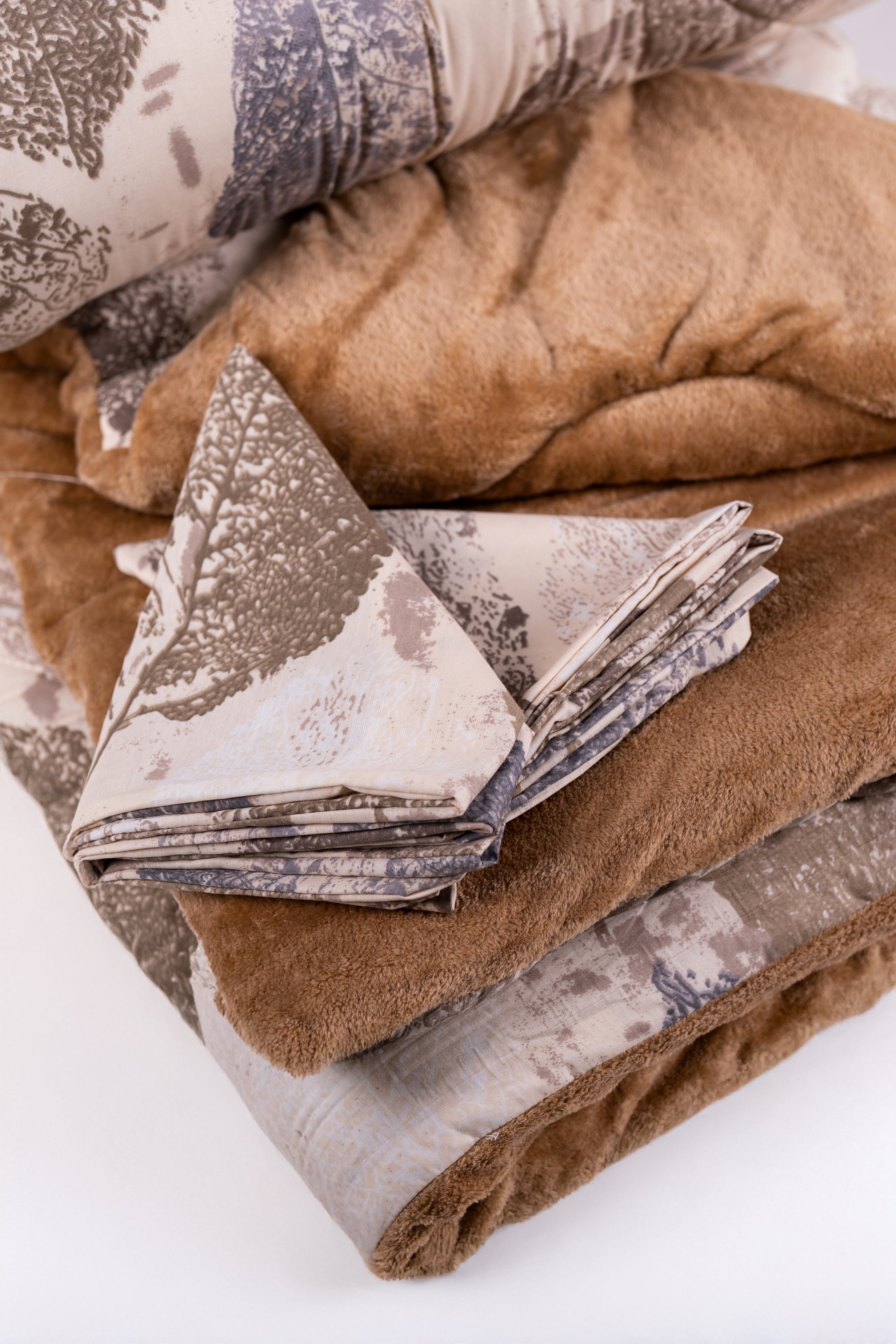 Printed Beige Bed Duvet