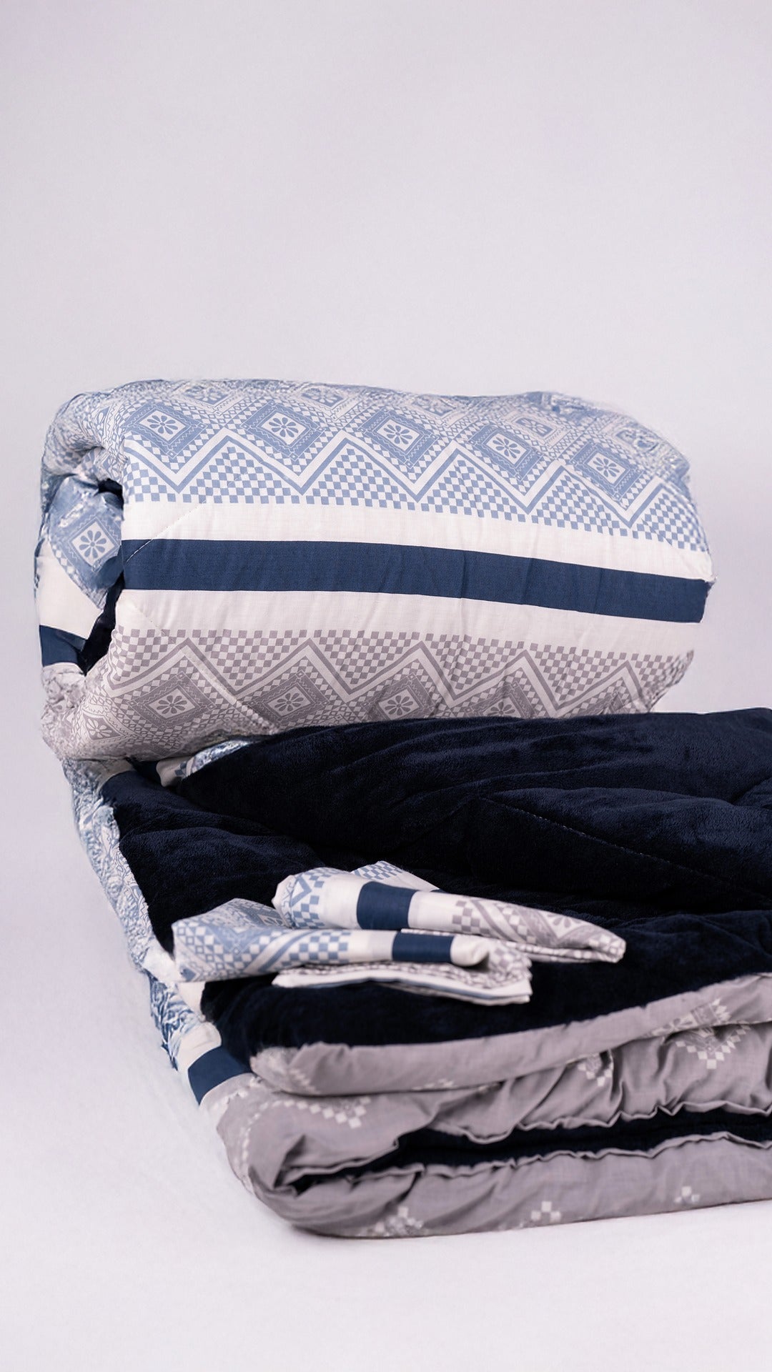 Printed Navy Bed Duvet