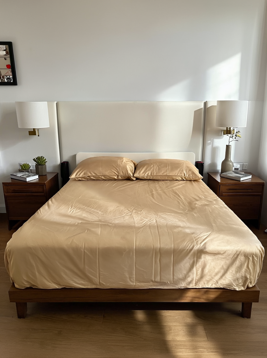 Beige Bedsheet + 2 pillowcases