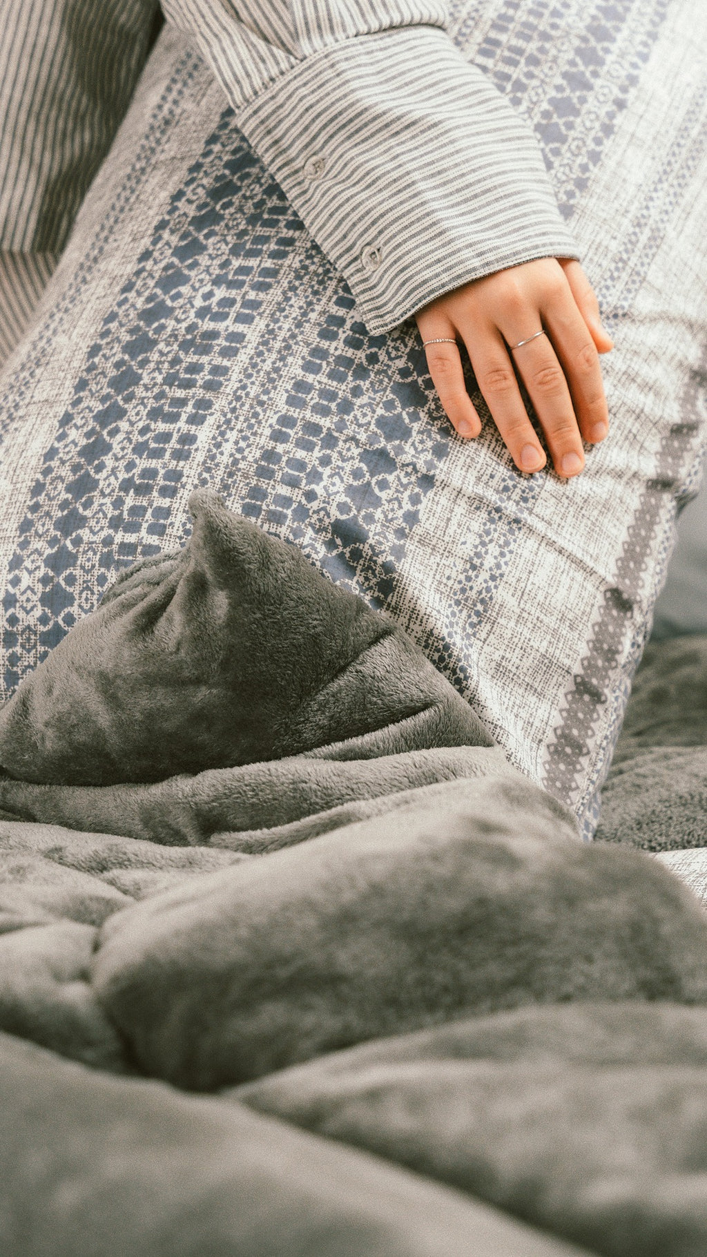 Printed Grey Bed Duvet