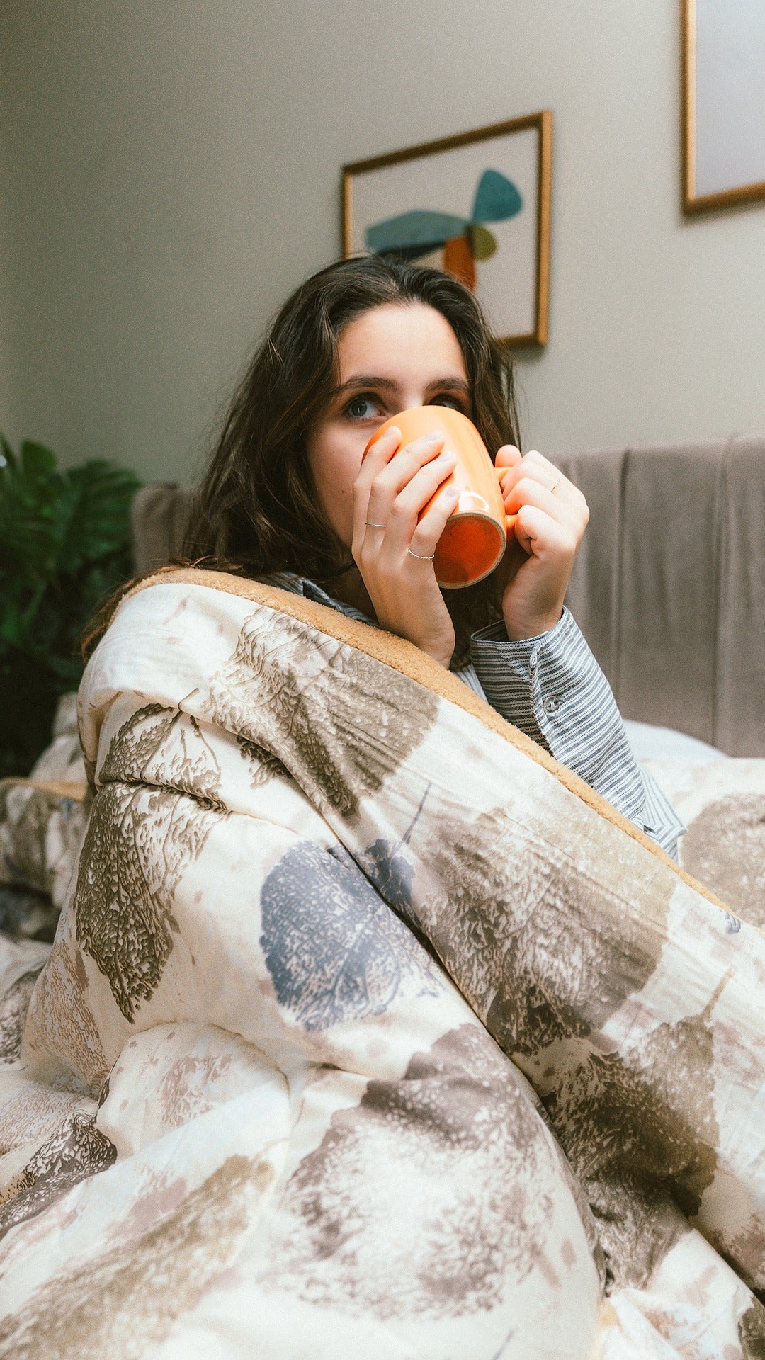 Printed Beige Bed Duvet